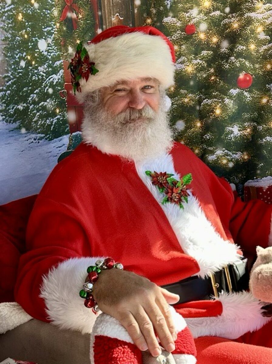 Santa in a snowy Christmas setting